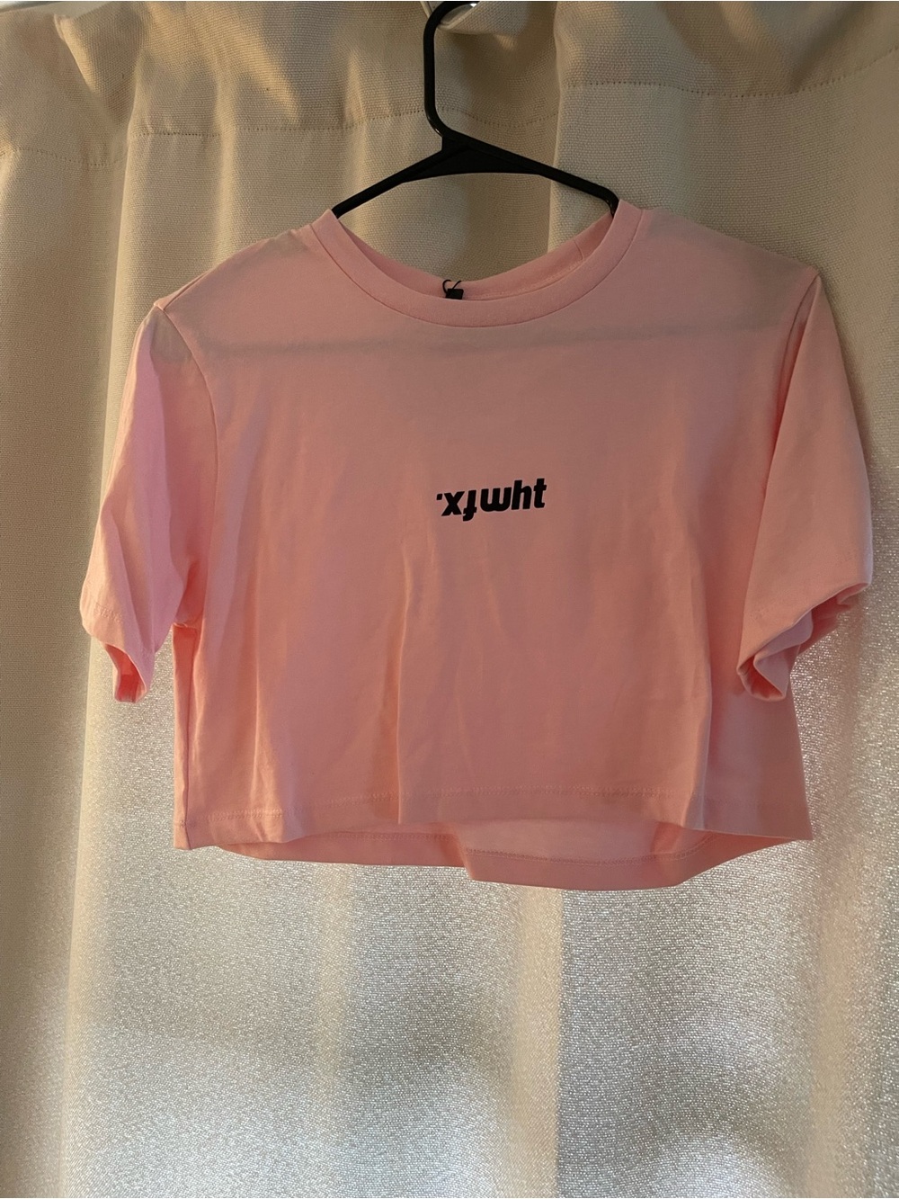 White Fox Boutique Light Pink Cropped Graphic Tee